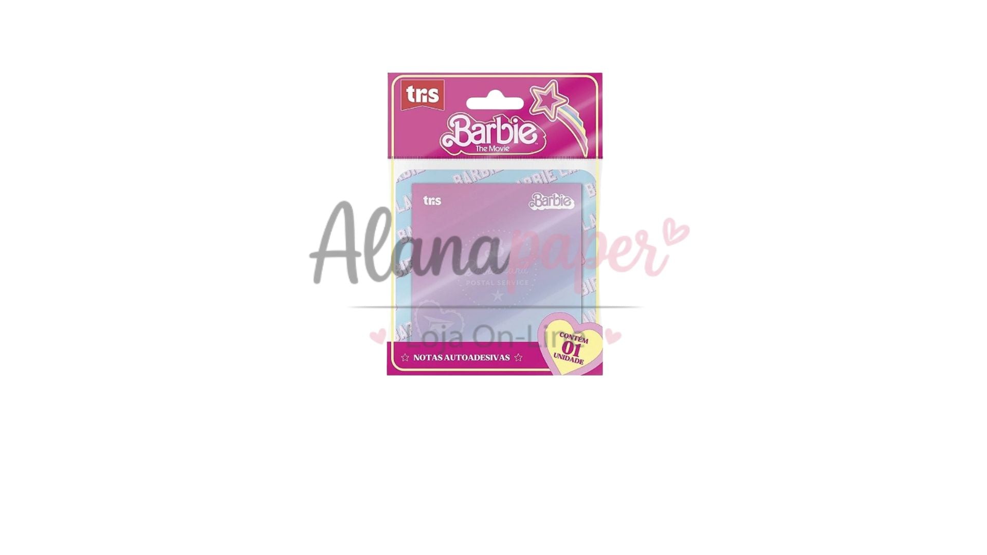 📌 Bloco Adesivo Barbie O Filme Blister – Tris