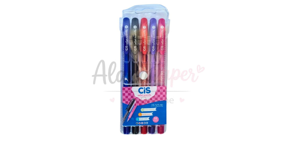📌 Conjunto Caneta Esferográfica Color Scents 5 Cores – CiS