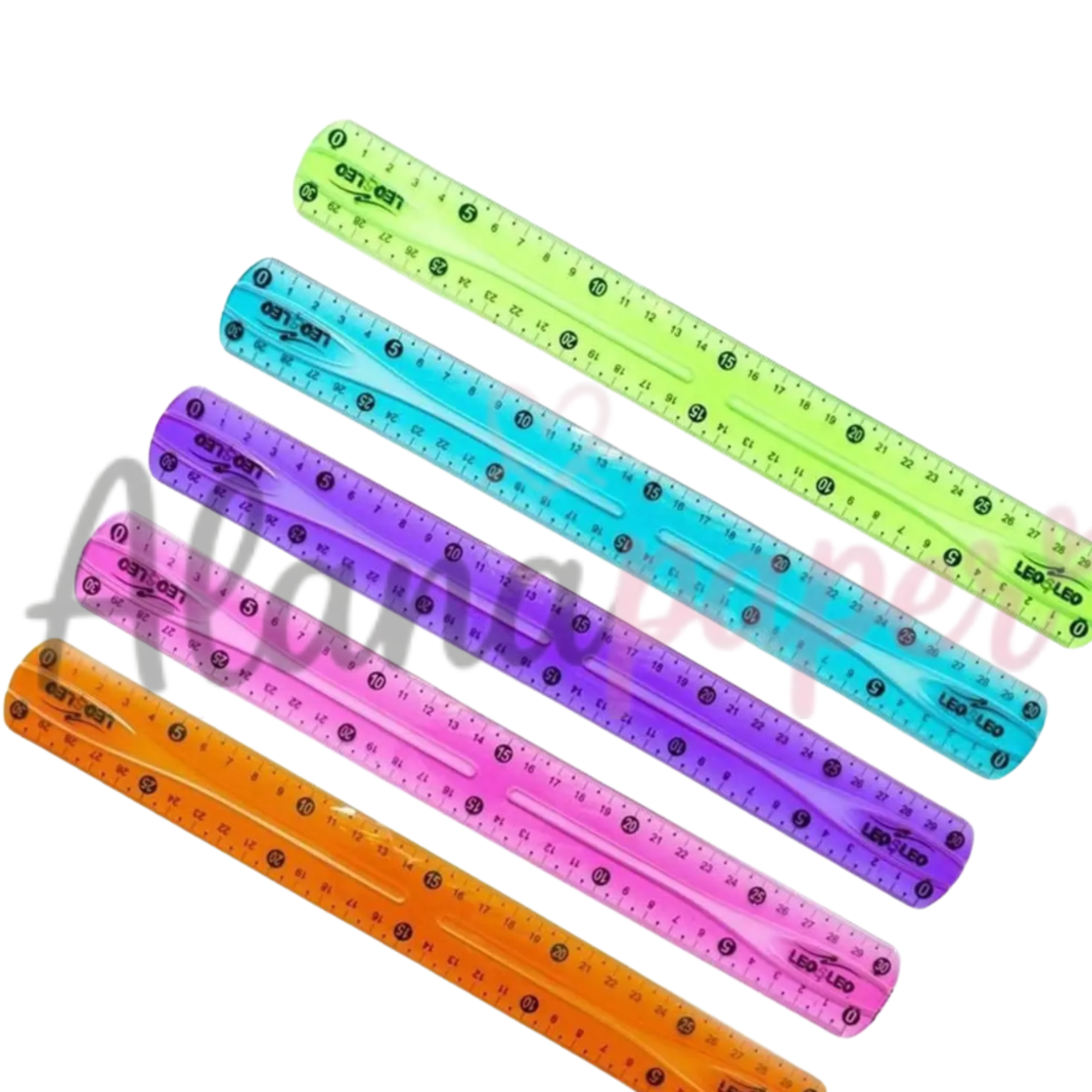 Régua Escolar Flexível Colorida Inquebrável 30cm - Alta Durabilidade