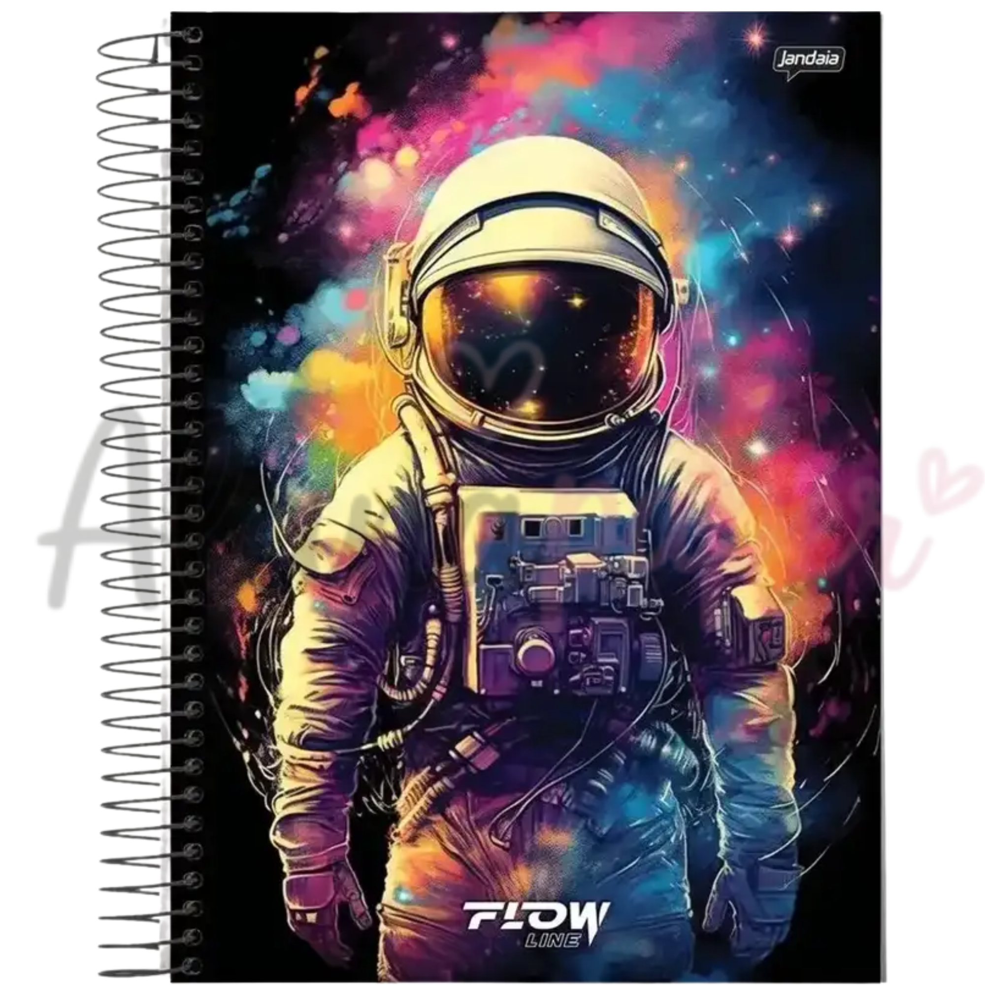 Caderno Universitário Flow Line Astronauta Jandaia 12 Matérias 240fls