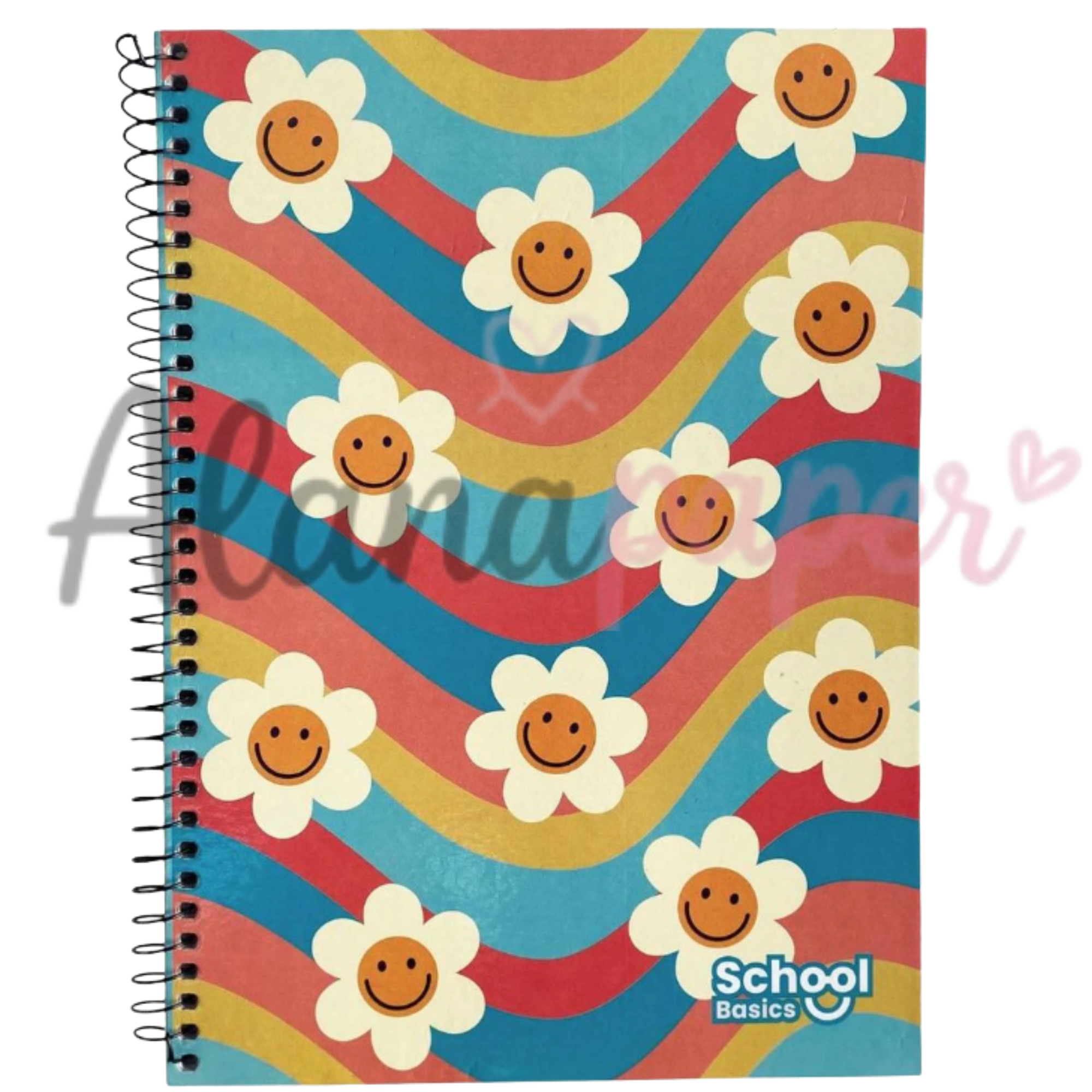 Caderno Universitário School Basics 1 Matéria 80 Folhas - Estampa Corações