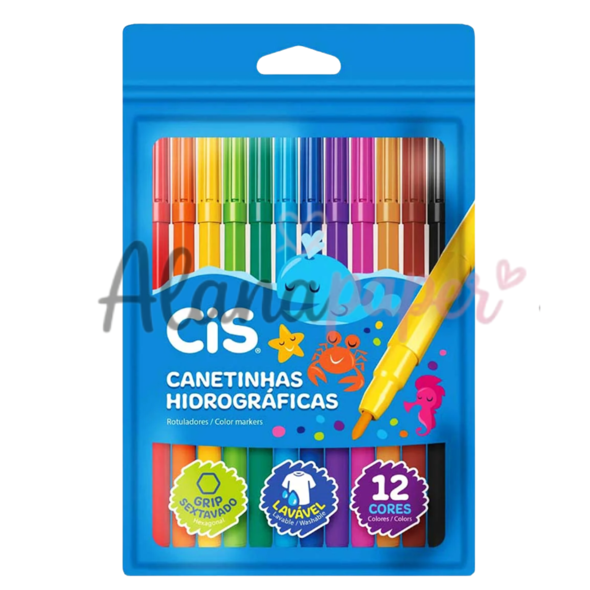 📌 Canetinhas Hidrográficas 12 Cores – CiS
