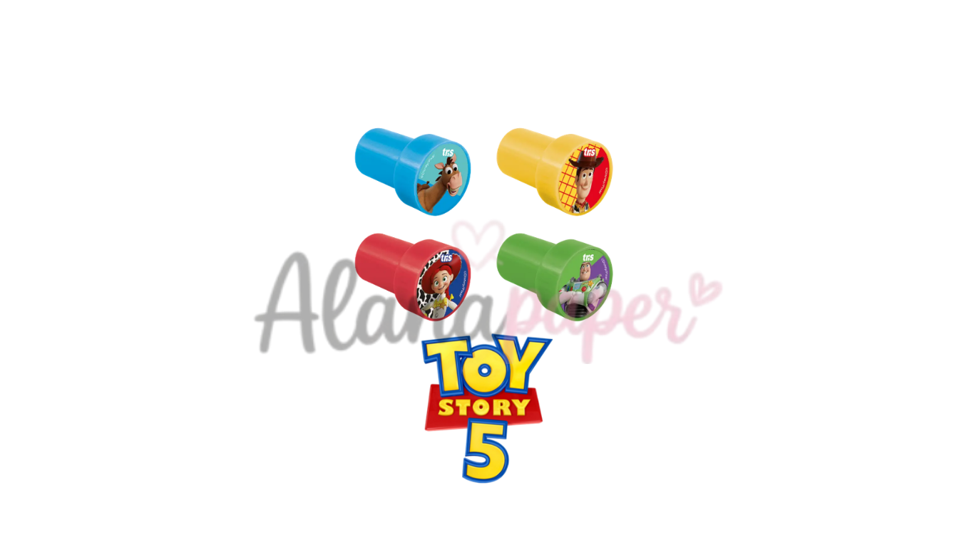 📌 Carimbo Autotintado Cartela com 4 Unidades Toy Story – Tris